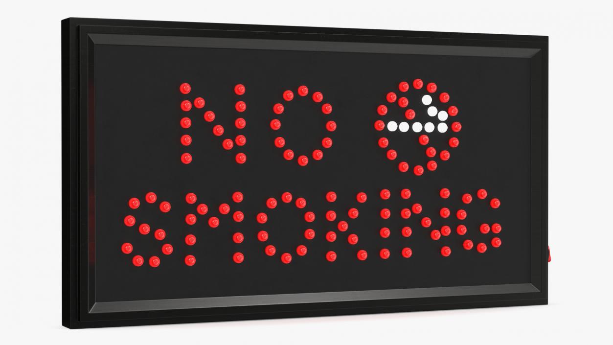 3D Luminous Red LED Light Sign No Smoking ON