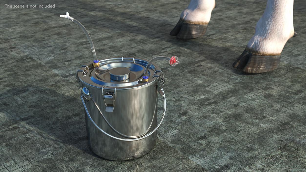 3D model Milking Bucket Stainless Steel