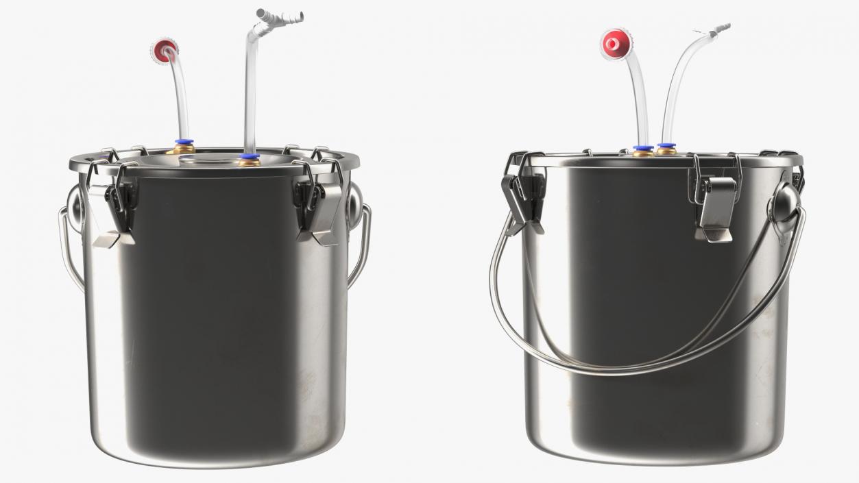 3D model Milking Bucket Stainless Steel