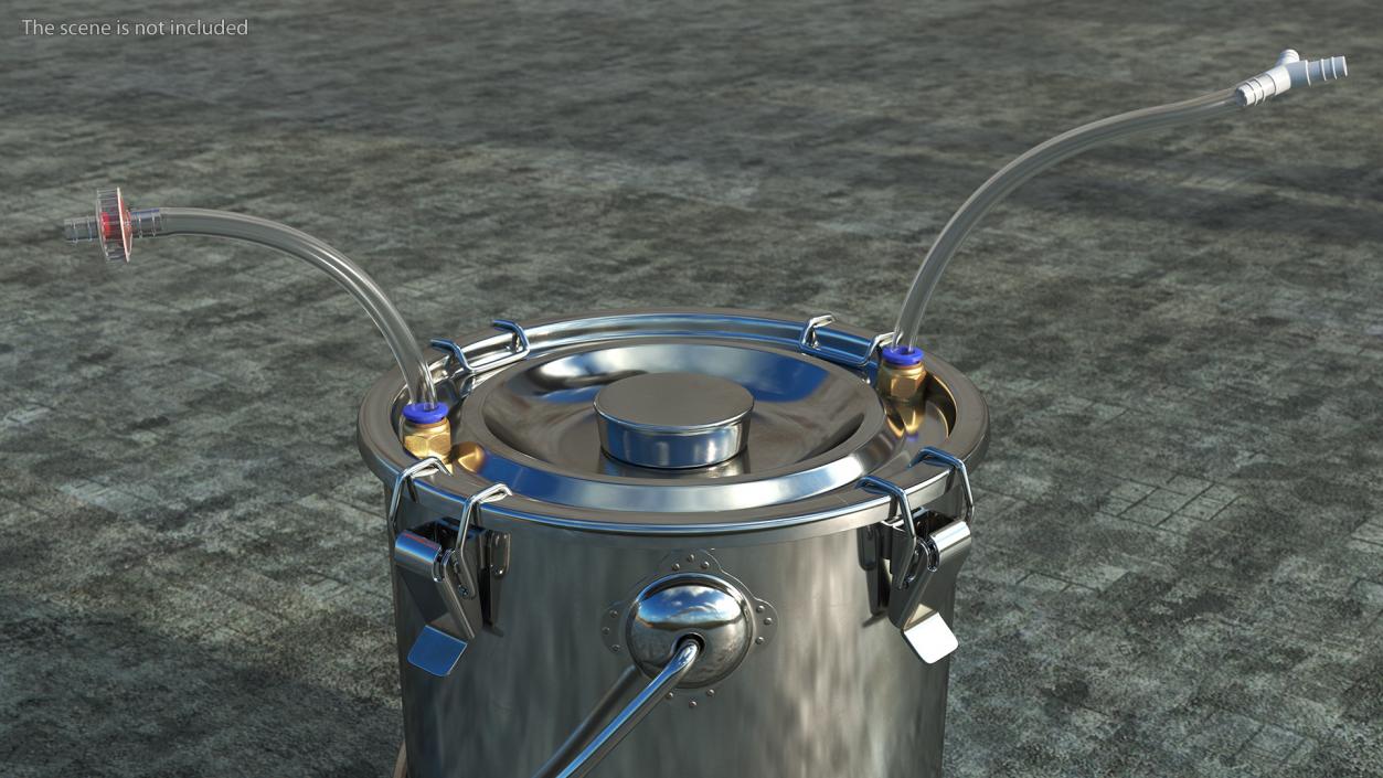 3D model Milking Bucket Stainless Steel