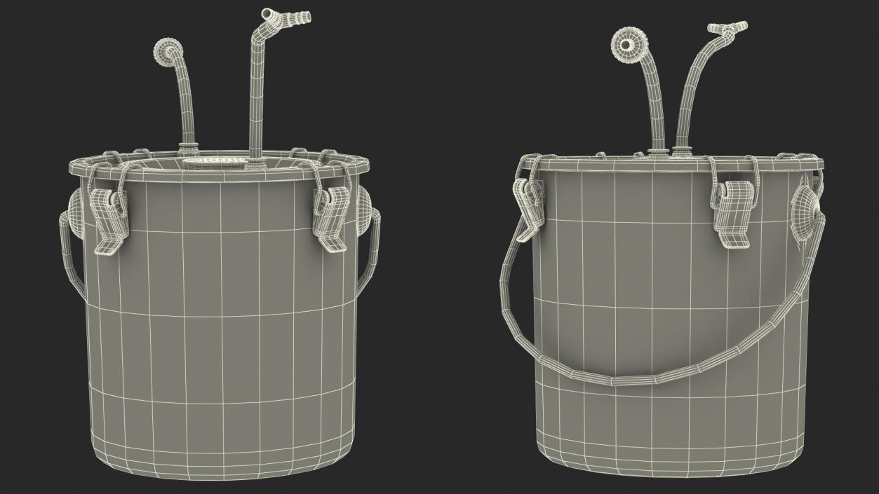 3D model Milking Bucket Stainless Steel