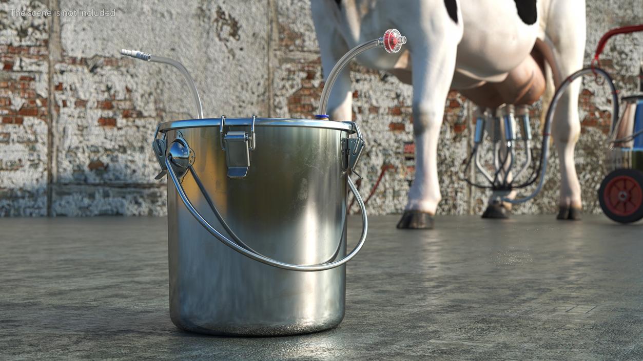 3D model Milking Bucket Stainless Steel