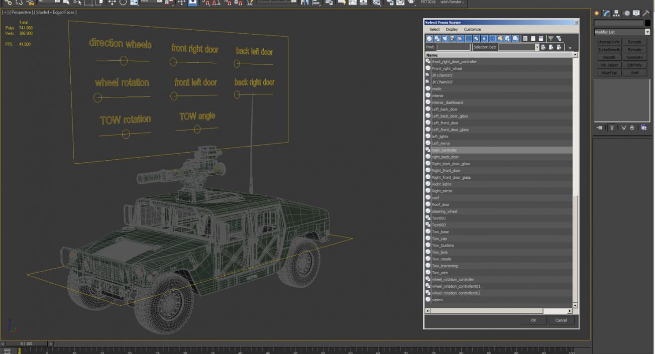 HMMWV TOW Missile Carrier M966 Rigged 3D