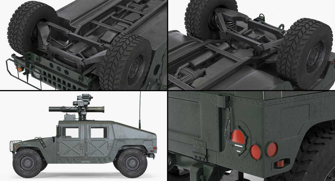 HMMWV TOW Missile Carrier M966 Rigged 3D