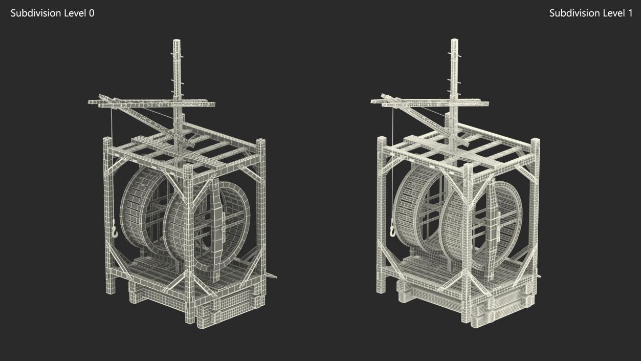 3D model Medieval Mechanical Crane