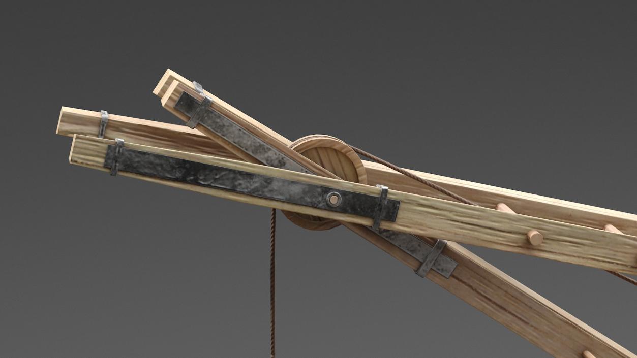 3D model Medieval Mechanical Crane