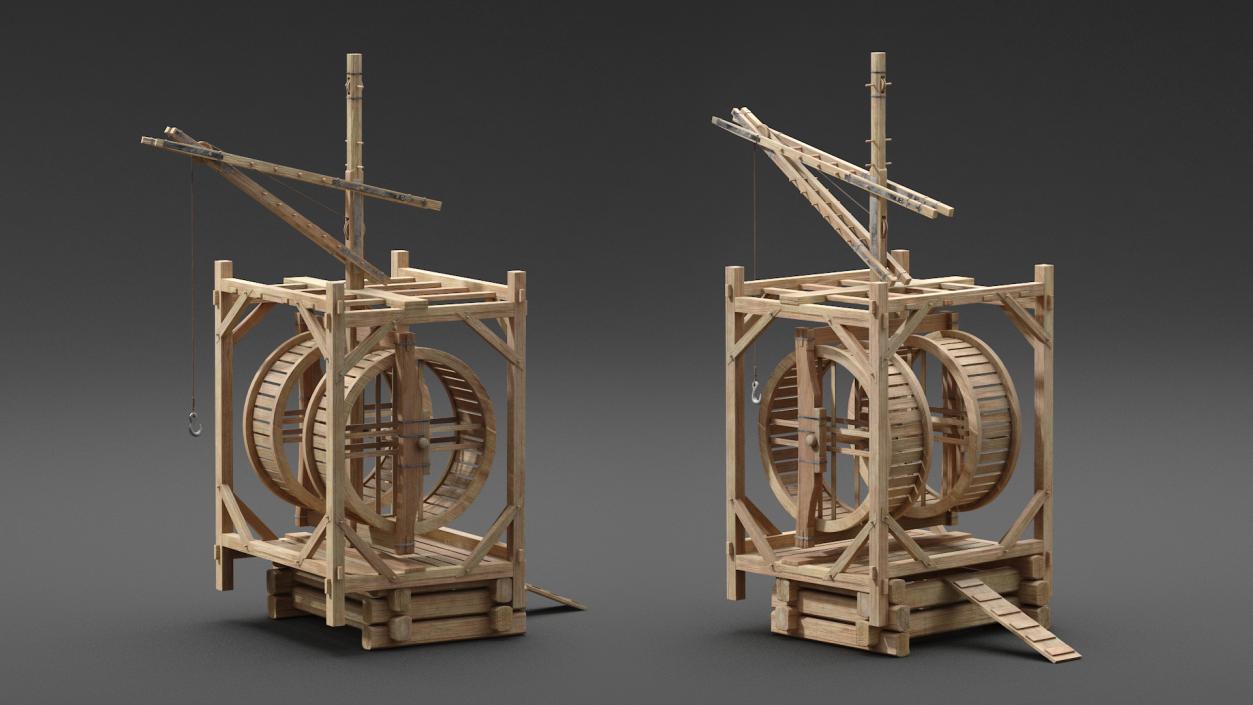 3D model Medieval Mechanical Crane