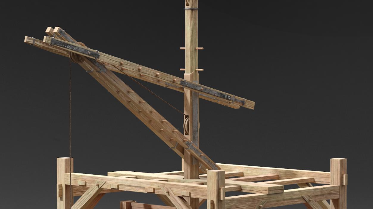 3D model Medieval Mechanical Crane