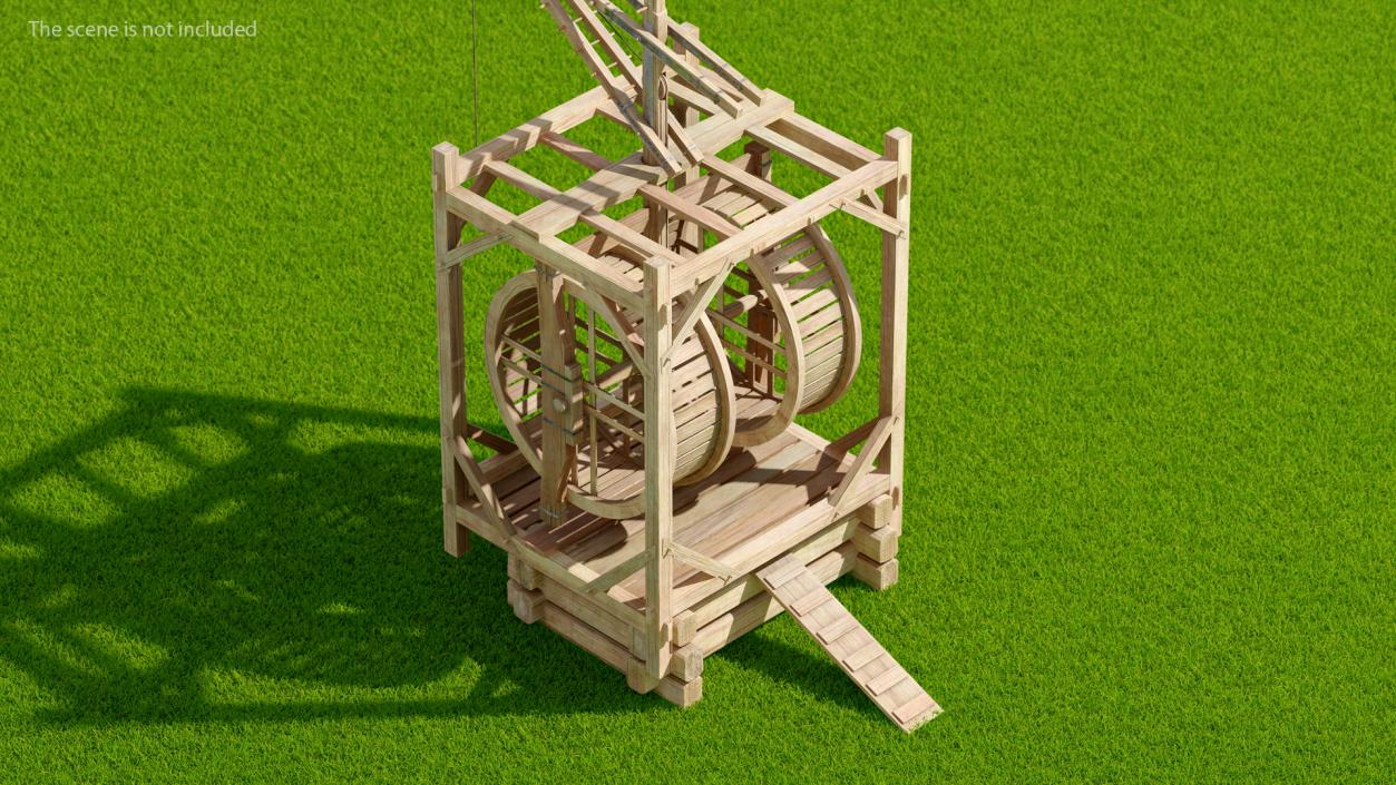 3D model Medieval Mechanical Crane