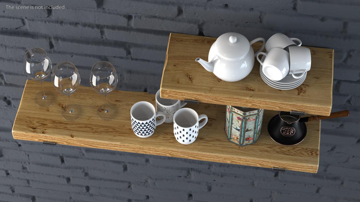 Shelf With Kitchenware 3D