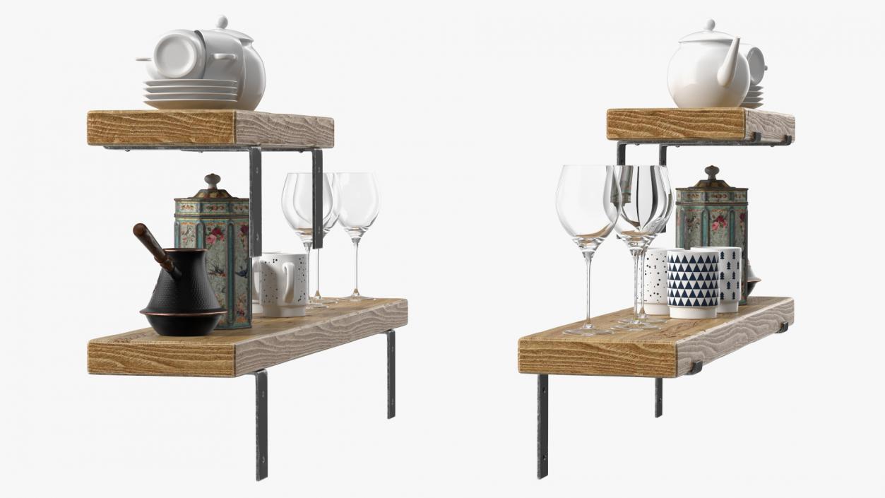 Shelf With Kitchenware 3D