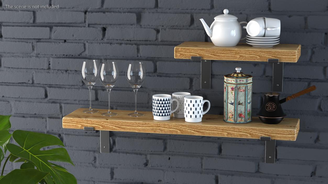 Shelf With Kitchenware 3D