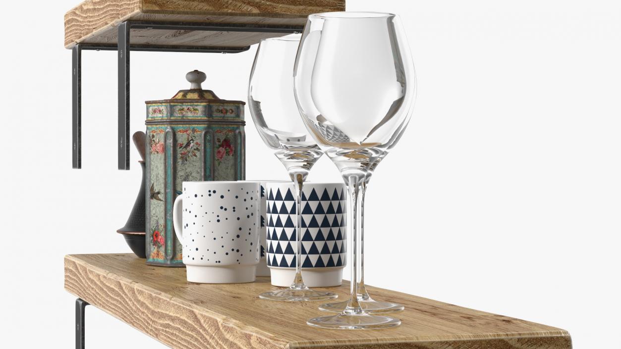 Shelf With Kitchenware 3D