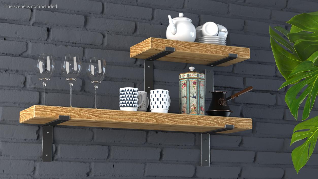 Shelf With Kitchenware 3D