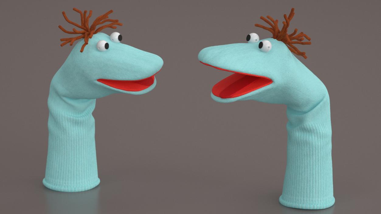 3D Sock Puppet Boy Blue Rigged for Maya