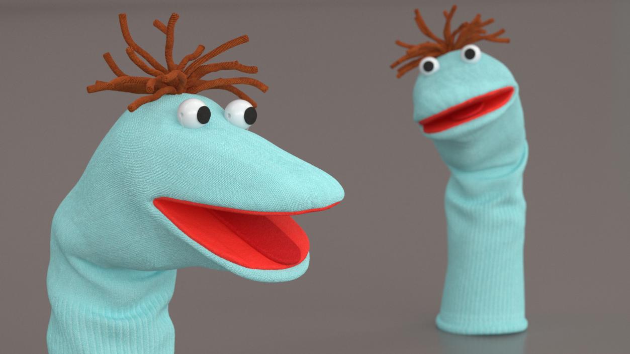 3D Sock Puppet Boy Blue Rigged for Maya