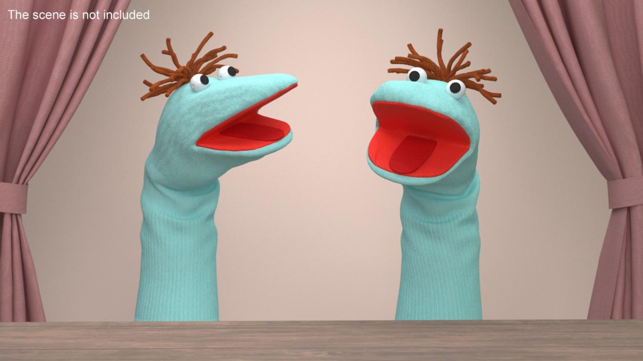 3D Sock Puppet Boy Blue Rigged for Maya