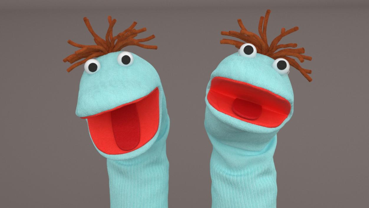 3D Sock Puppet Boy Blue Rigged for Maya