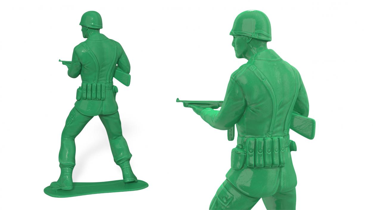 3D Green Toy Soldier with Gun