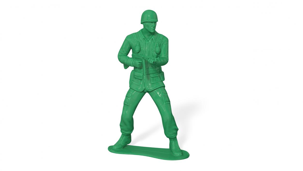 3D Green Toy Soldier with Gun