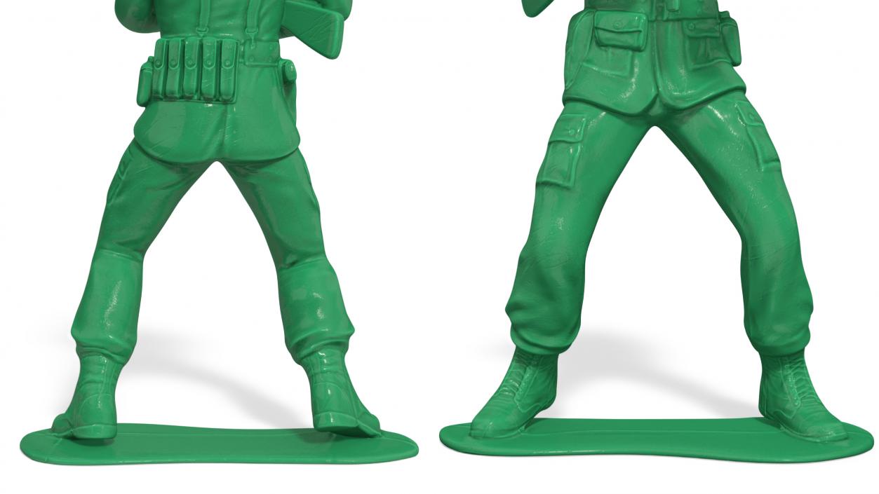 3D Green Toy Soldier with Gun