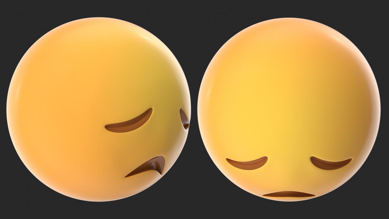 3D Disappointed Face Emoji model