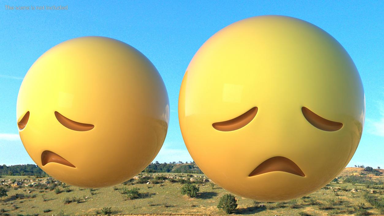 3D Disappointed Face Emoji model