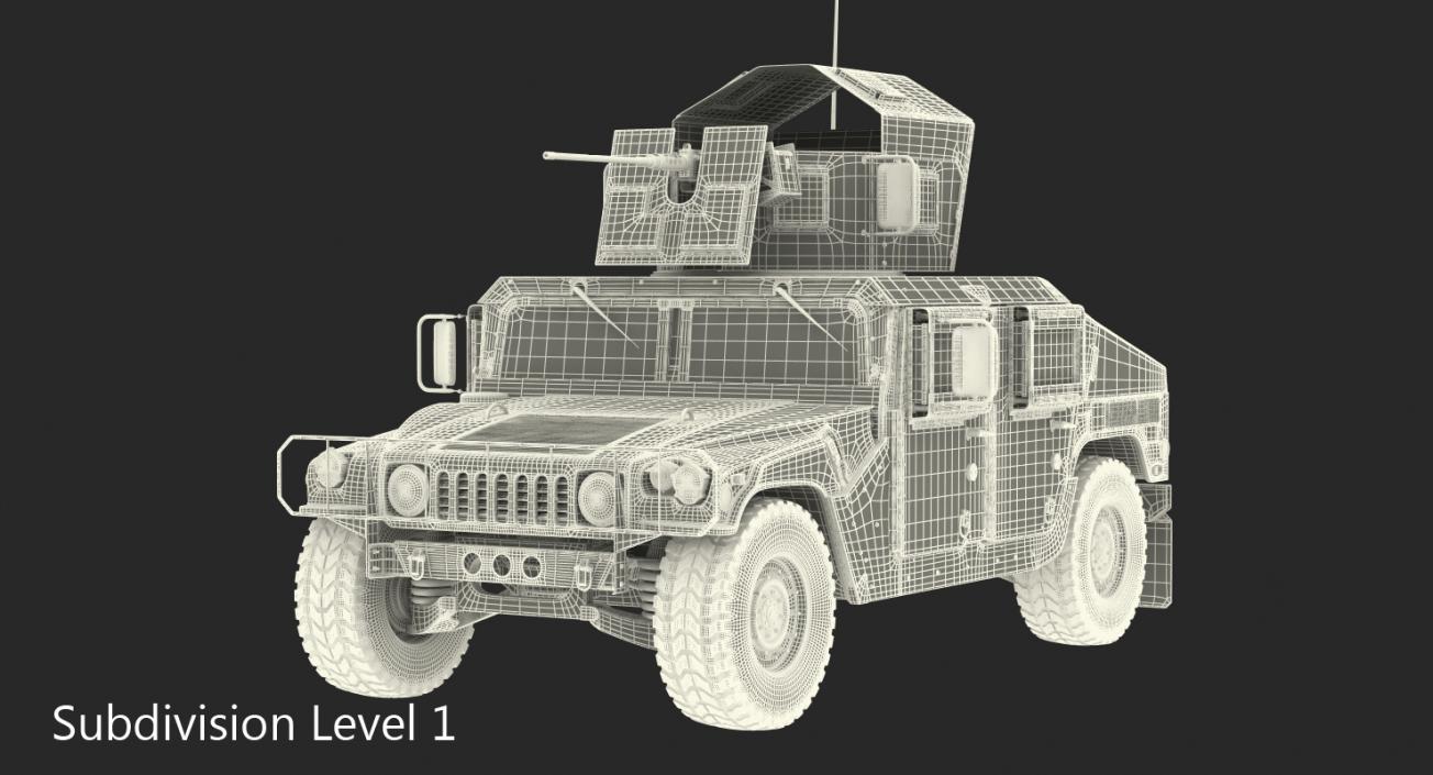 Humvee M1151 Enhanced Armament Carrier Simple Interior 3D model