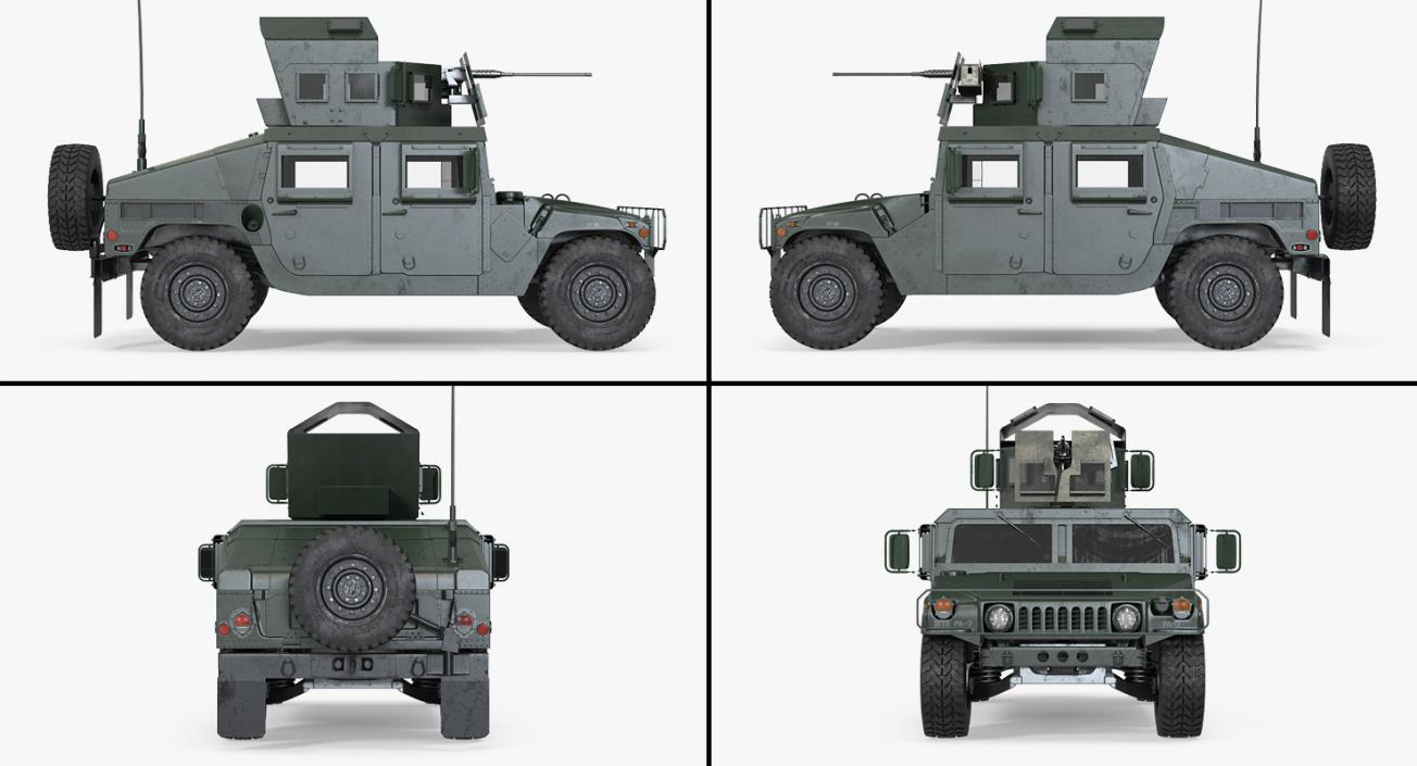 Humvee M1151 Enhanced Armament Carrier Simple Interior 3D model