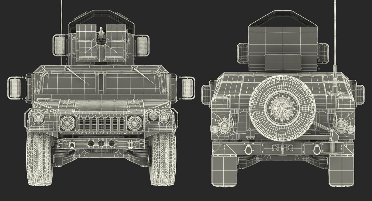 Humvee M1151 Enhanced Armament Carrier Simple Interior 3D model