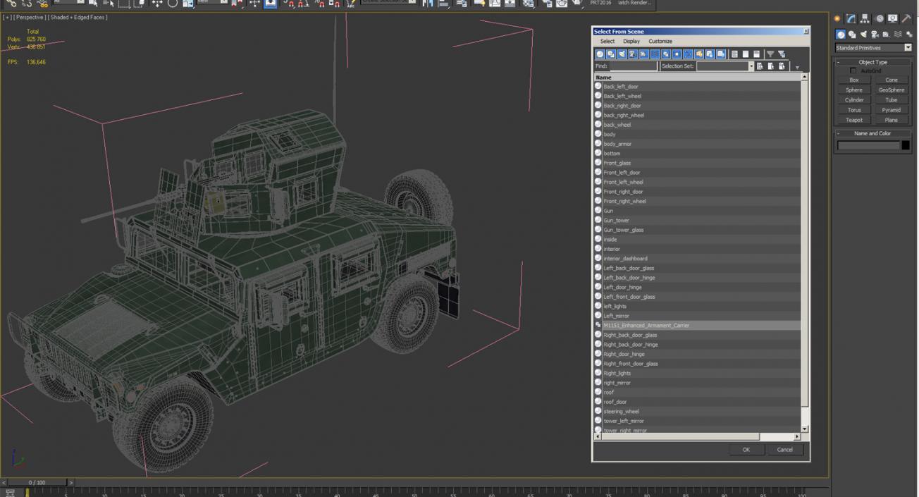 Humvee M1151 Enhanced Armament Carrier Simple Interior 3D model