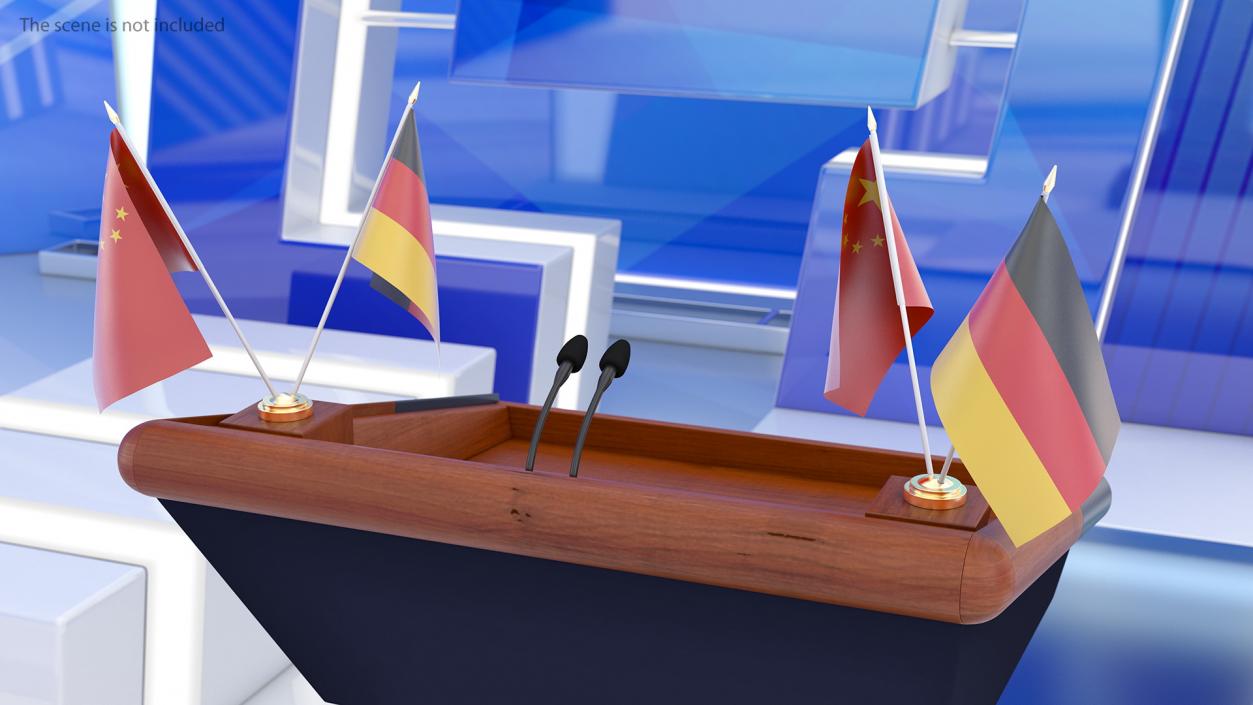 Table Flags Germany and China 3D model