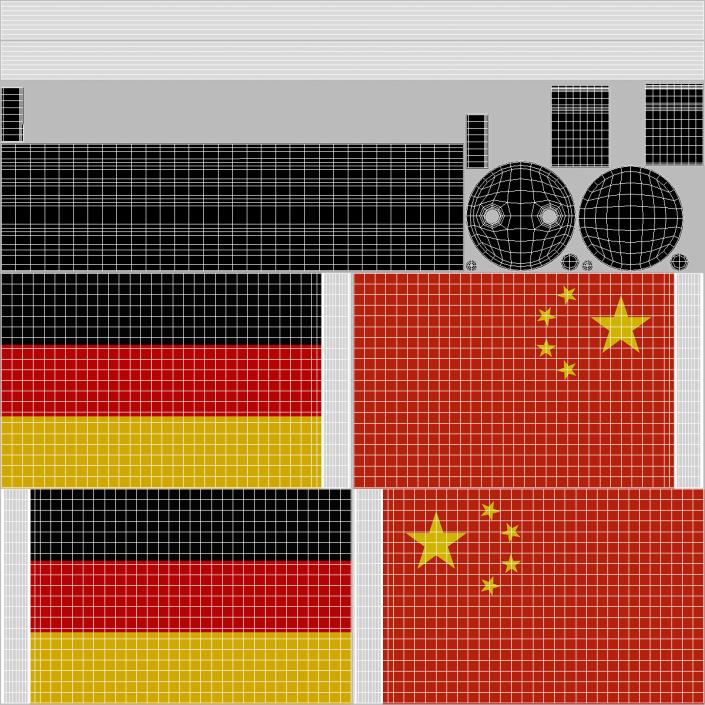 Table Flags Germany and China 3D model