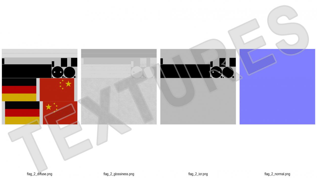 Table Flags Germany and China 3D model