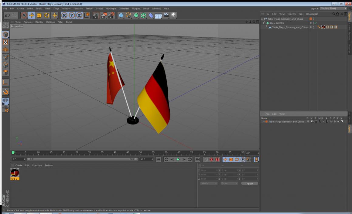 Table Flags Germany and China 3D model