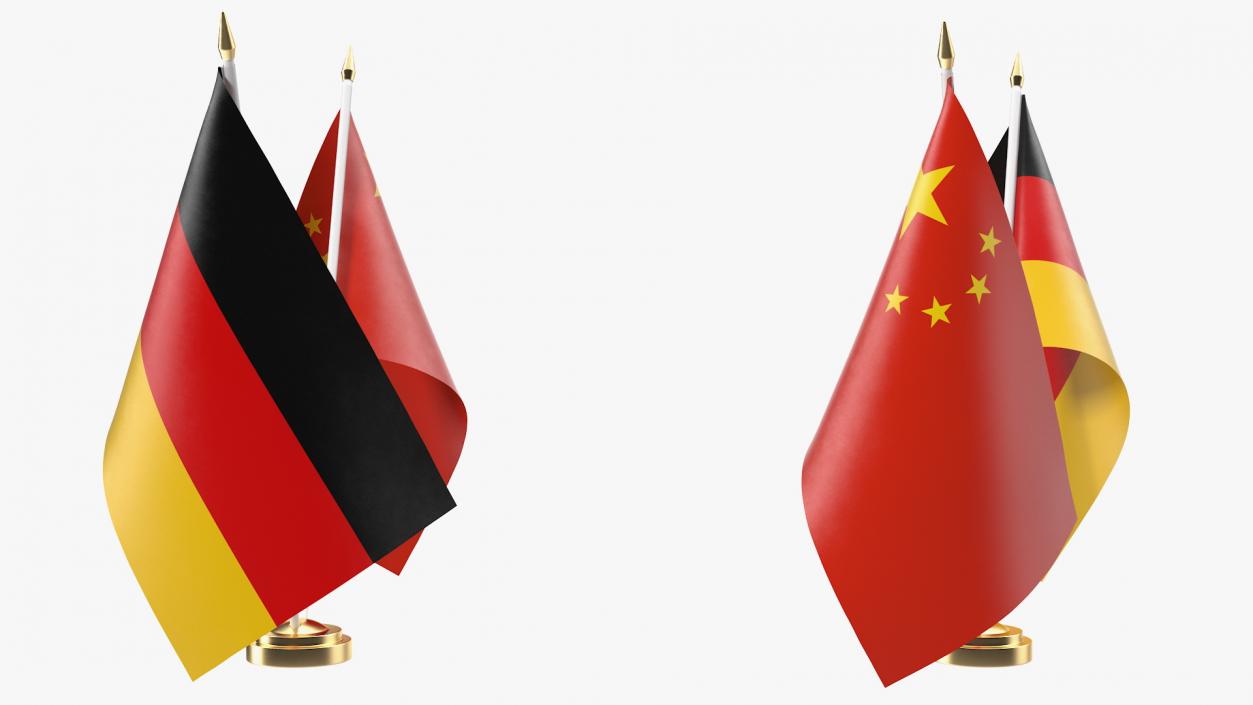 Table Flags Germany and China 3D model