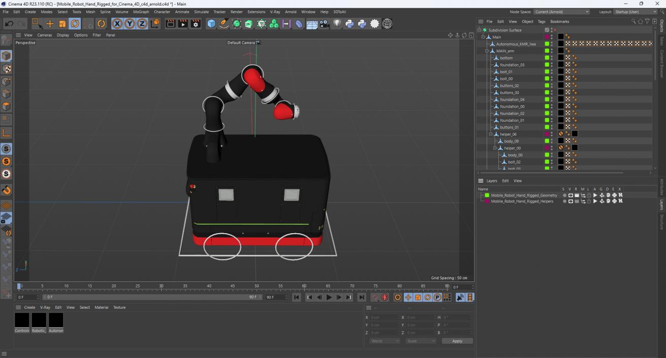 3D Mobile Robot Hand Rigged for Cinema 4D model