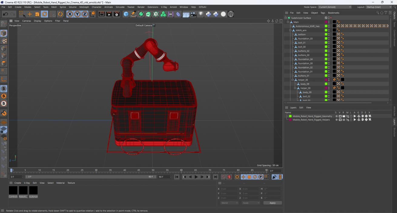 3D Mobile Robot Hand Rigged for Cinema 4D model