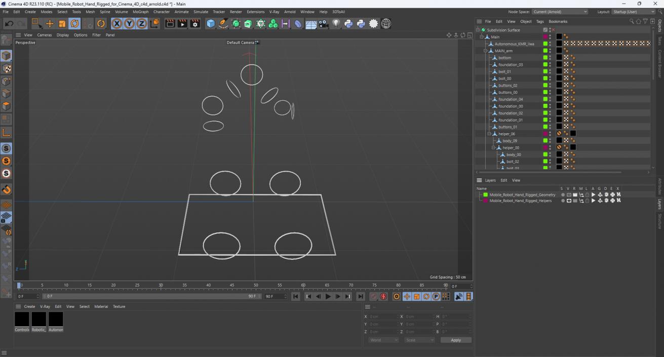 3D Mobile Robot Hand Rigged for Cinema 4D model