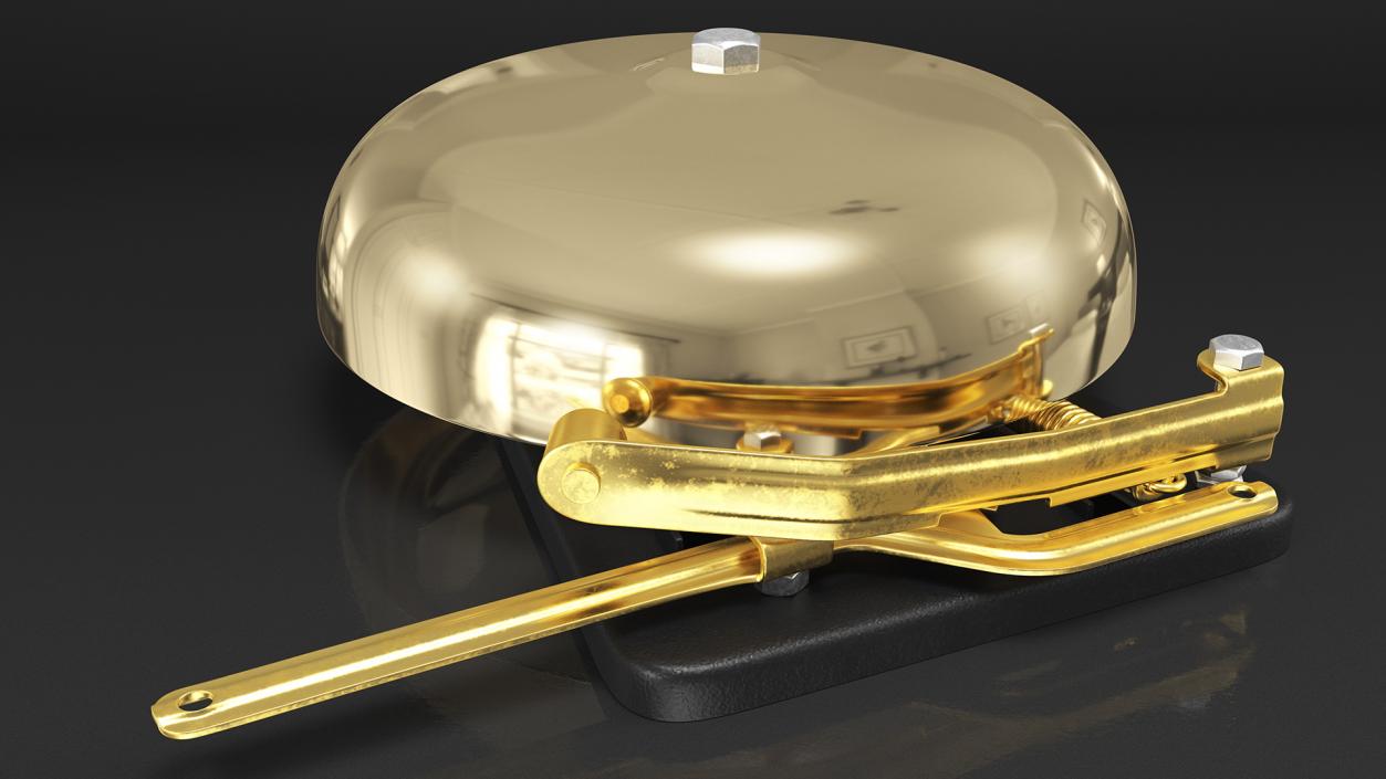 Brass Boxing Bell Rigged 3D model