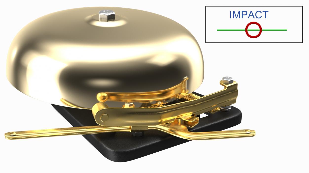 Brass Boxing Bell Rigged 3D model