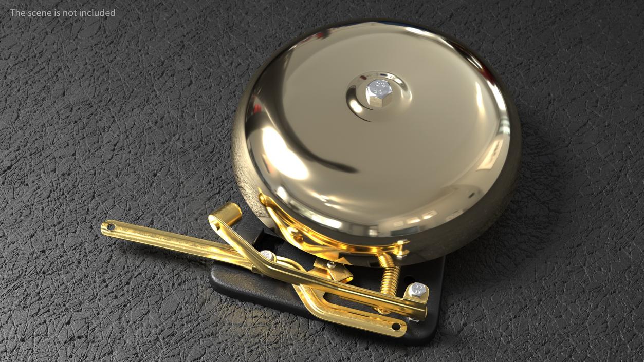 Brass Boxing Bell Rigged 3D model