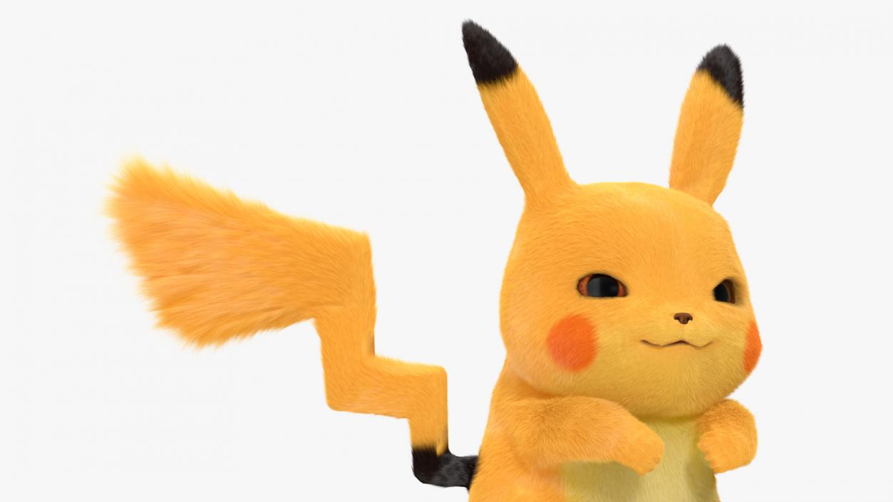 3D Anime Character Pikachu Angry Fur model