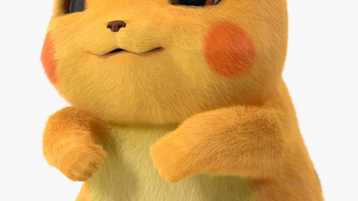 3D Anime Character Pikachu Angry Fur model