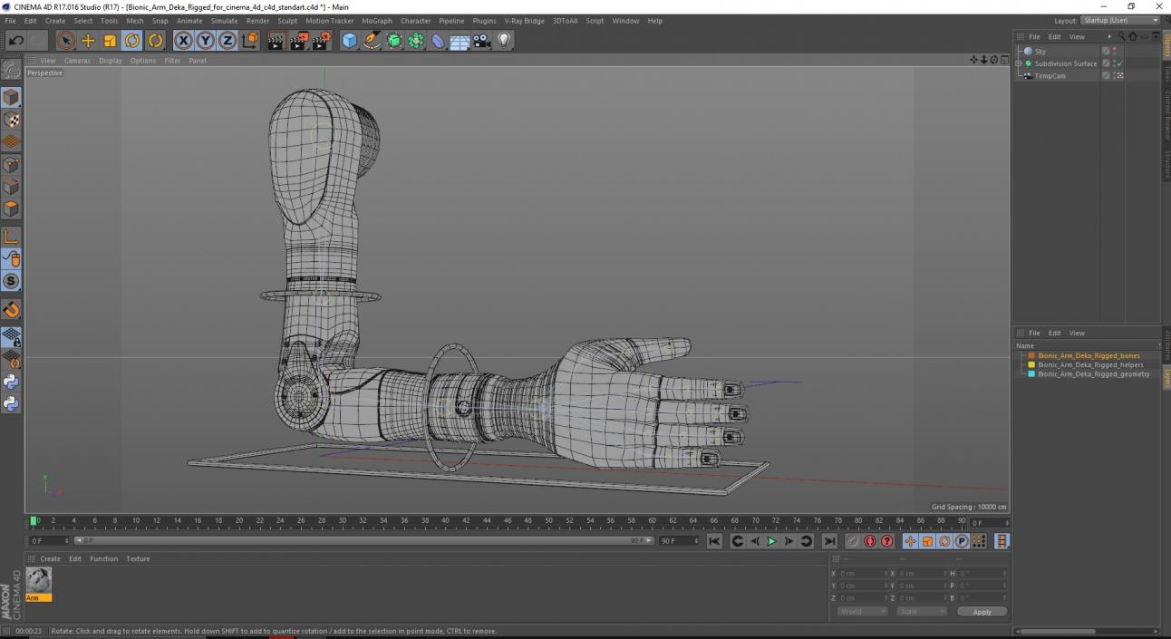 3D Bionic Arm Deka Rigged for Cinema 4D