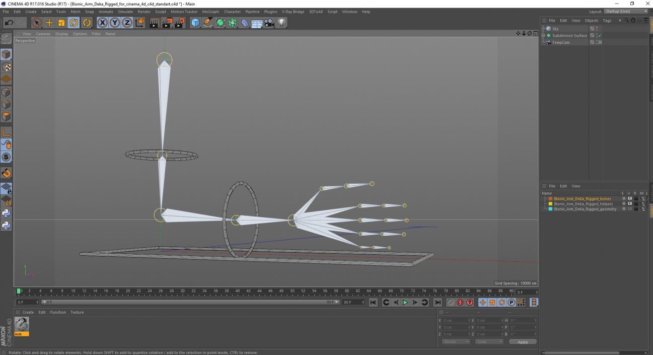 3D Bionic Arm Deka Rigged for Cinema 4D