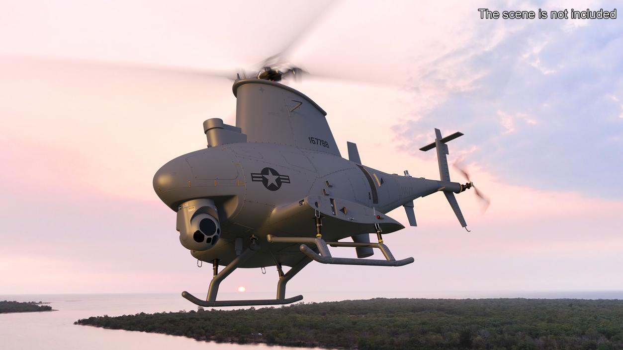 3D Northrop Grumman MQ-8 Fire Scout Rigged for Maya model