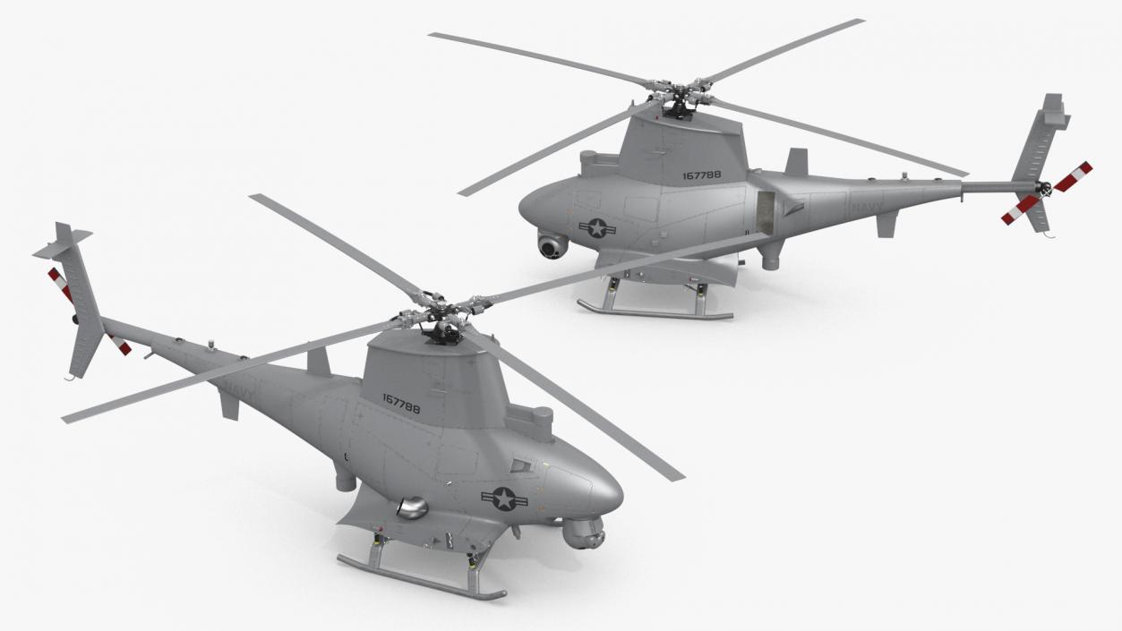 3D Northrop Grumman MQ-8 Fire Scout Rigged for Maya model