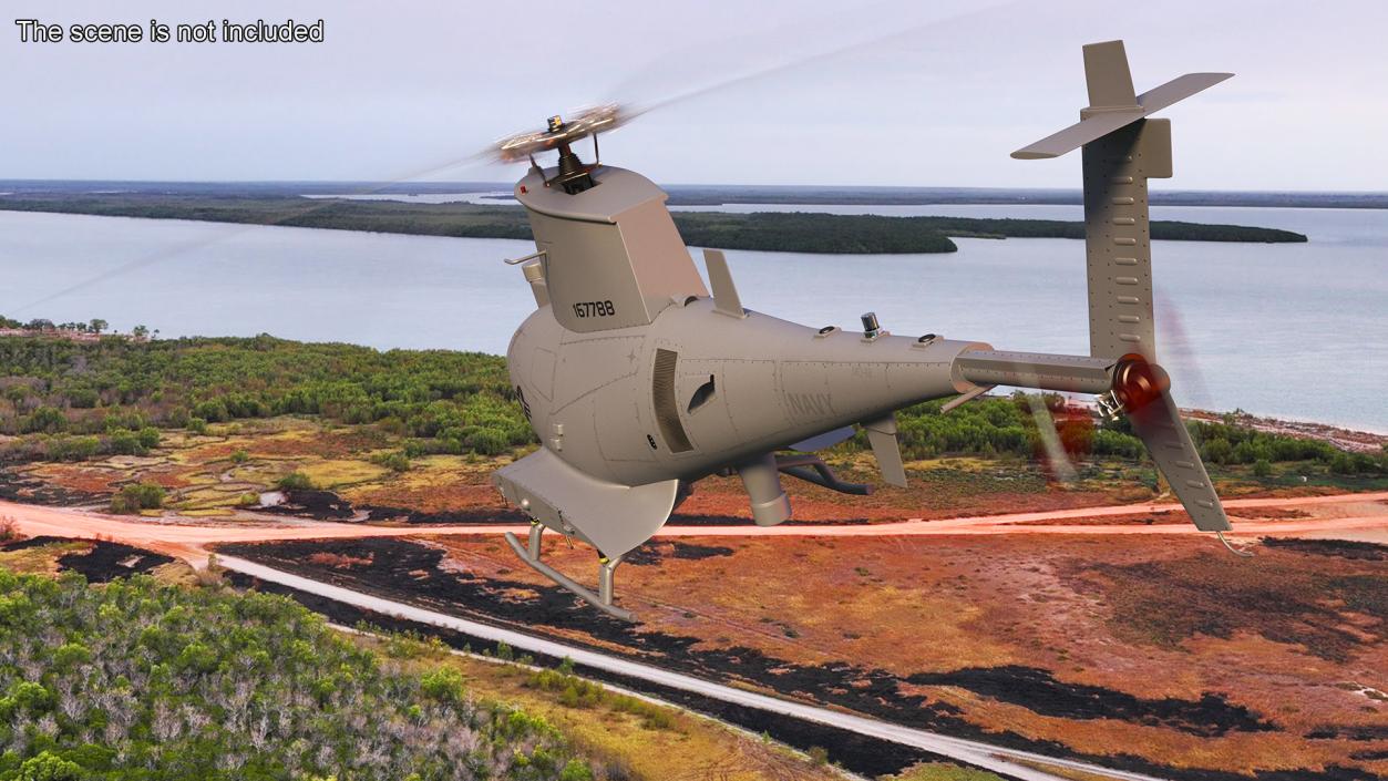 3D Northrop Grumman MQ-8 Fire Scout Rigged for Maya model