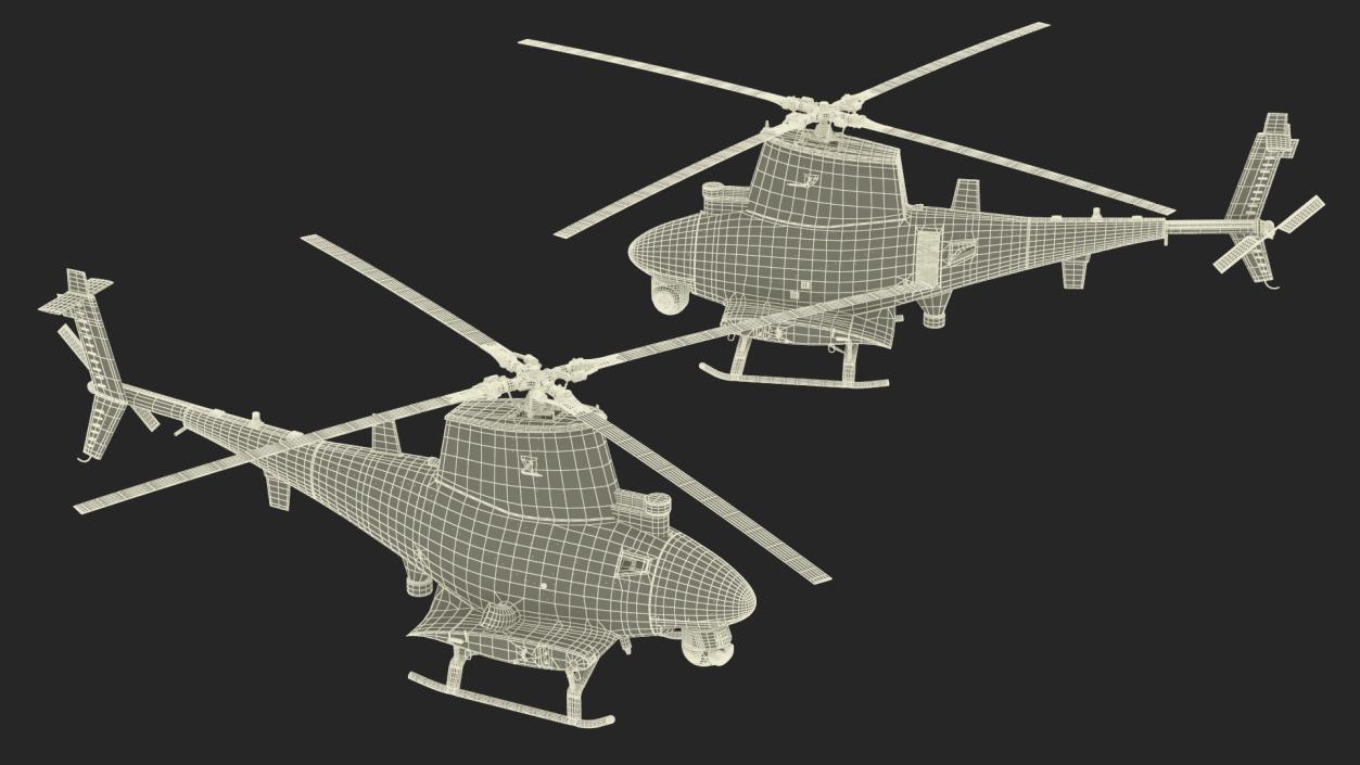 3D Northrop Grumman MQ-8 Fire Scout Rigged for Maya model